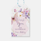 バタフライサンキューバイガール誕生日 ギフトタグ (正面)