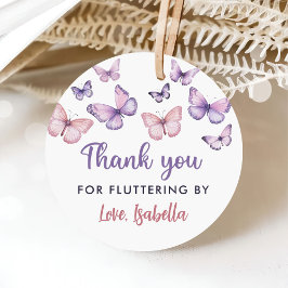 バタフライサンキューバイガール誕生日 フェイバータグ