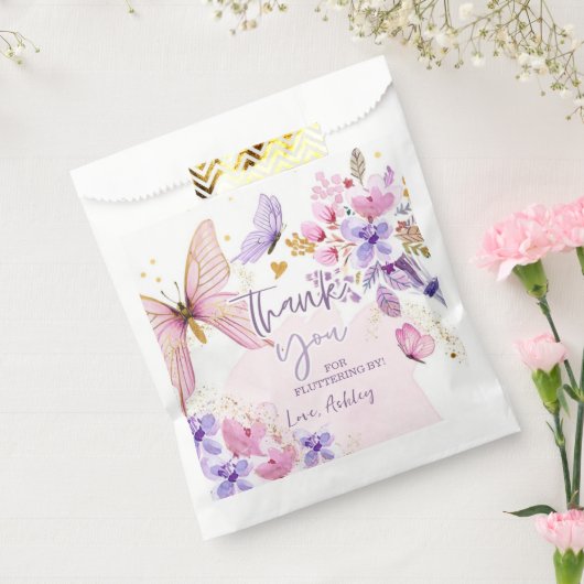 バタフライサンキューバイガール誕生日 フェイバーバッグ (封をした状態)