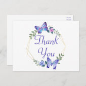 バタフライサンキューフローラリースブルーバターズ ポストカード (正面/裏面)