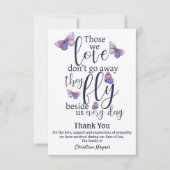 バタフライサンキューユリディナル悔やみや弔慰 サンキューカード (正面)