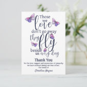 バタフライサンキューユリディナル悔やみや弔慰 サンキューカード (スタンド正面)