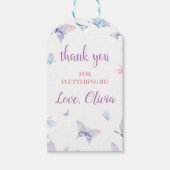 バタフライサンキューユーラベルフラッタリングバイメッセージカード ギフトタグ (正面)