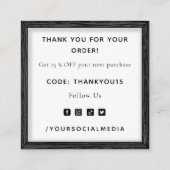 バタフライサンキュー&スパークル写真縁どフレーム スクエア名刺 (裏面)