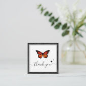 バタフライサンキュー&スパークル写真縁どフレーム スクエア名刺 (スタンド正面)