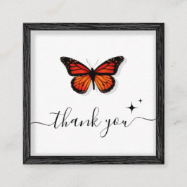 バタフライサンキュー&スパークル写真縁どフレーム スクエア名刺