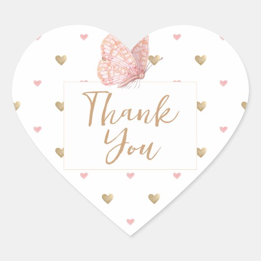 バタフライサンキュー ハートシール (正面)