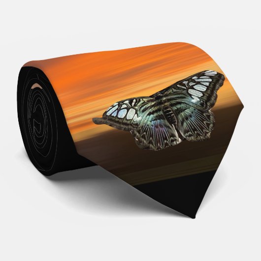 バタフライサンセットフォトネックタイ ネクタイ (ロール)