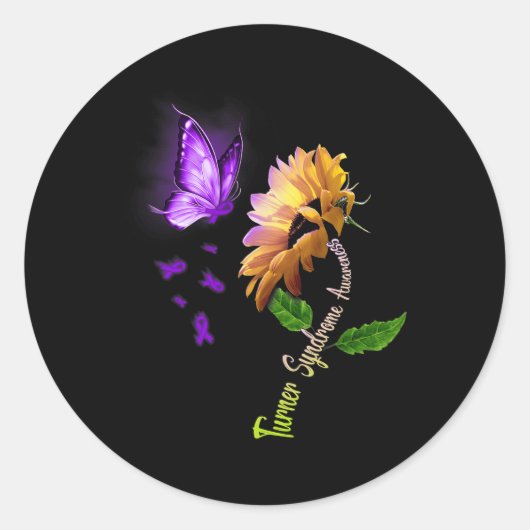 バタフライサンフラワーターナー症候群認識度 ラウンドシール (正面)