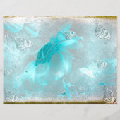 バタフライサンフラワーティール（緑がかった色）シルバーヴィンテージアンティーク (正面)