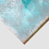 バタフライサンフラワーティール（緑がかった色）シルバーヴィンテージアンティーク 薄葉紙 (詳細)