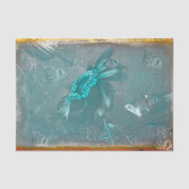 バタフライサンフラワーティール（緑がかった色）金ゴールドヴィンテージアンティーク 薄葉紙