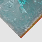 バタフライサンフラワーティール(緑がかった色)金ゴールドヴィンテージアンティーク 薄葉紙 (詳細)