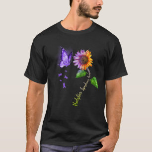 バタフライサンフラワーホジキンズリンパ腫認識度T Tシャツ