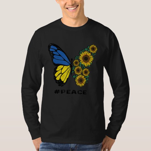 バタフライサンフラワー# Peace Tシャツ (正面)