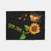 バタフライサンフラワーRsdCrps認識度 フリースブランケット (正面(横))
