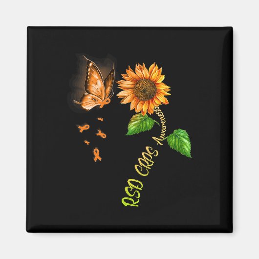 バタフライサンフラワーRsdCrps認識度 マグネット (正面)