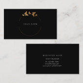 バタフライサークルゴールデンフォイルブラックビップ 名刺 (正面/裏面)