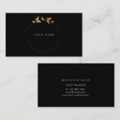 バタフライサークルゴールデンフォイルブラックビップ 名刺 (正面/裏面)