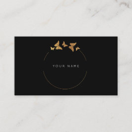 バタフライサークルゴールデンフォイルブラックビップ 名刺