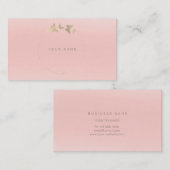 バタフライサークル金ゴールドフェイクピンクローズデリケート 名刺 (正面/裏面)