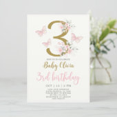 バタフライサードバースデー招待状 招待状 (スタンド正面)