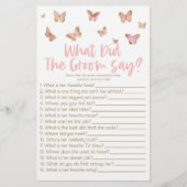 バタフライザ新郎が言うブライダルシャワーゲーム 便箋 (正面)