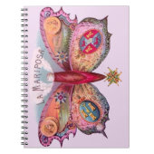 バタフライシガー絵画アンティーク広告ズ ノートブック (正面)