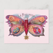 バタフライシガー絵画アンティーク広告ズ ポストカード (正面)