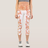 バタフライシック |コーラルオレンジダークピーチグラデーション カプリレギンス (正面)