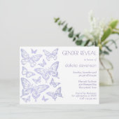 バタフライシック |ラベンダーパープルジェンダーの表示 招待状 (スタンド正面)