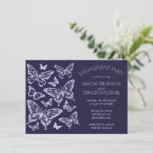 バタフライシック |ラベンダーパープルバイオレット婚約 招待状 (スタンド正面)