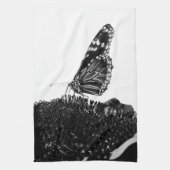 バタフライシャイ黒 キッチンタオル (縦)