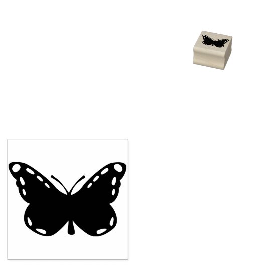 バタフライシルエットアートスタンプ ラバースタンプ (押印)