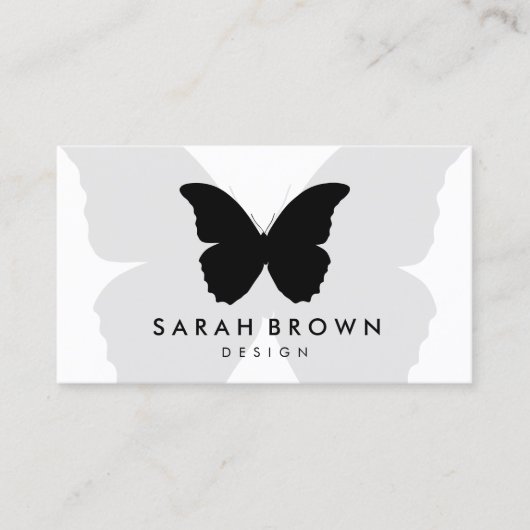 バタフライシルエットシンプル 名刺 (正面)