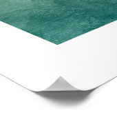 バタフライシルエットリッチタンターコイズ背景 ポスター (角)