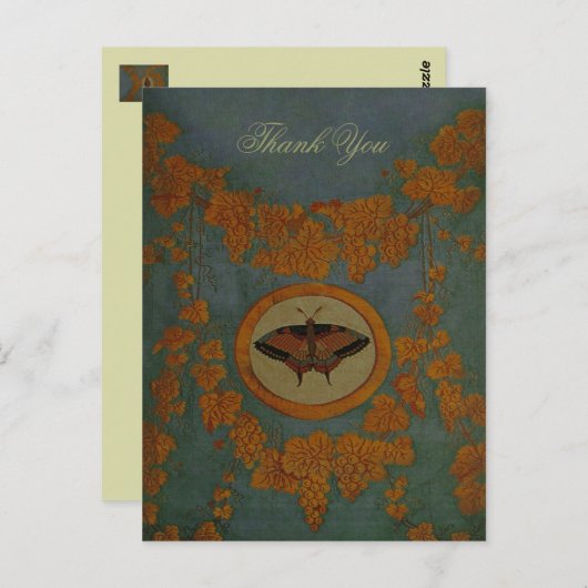 バタフライシルククロス～はがき/招待状 ポストカード (正面/裏面)