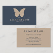 バタフライシンプルロゴ海軍 名刺 (正面/裏面)