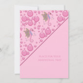 バタフライシーカスタムホースパーティーピンク 招待状 (裏面)