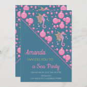 バタフライシーカスタムホース海のパーティー侵略 招待状 (正面/裏面)