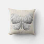 バタフライシーシェルズホワイトウォームニュートラルコテージ クッション (正面)