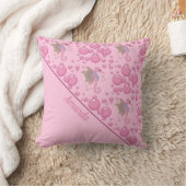 バタフライシーホースの泡のカスタムピンク クッション (ブランケット)