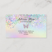 バタフライジェムフェイクパステルグリッター 名刺 (裏面)
