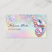 バタフライジェムフェイクパステルグリッター 名刺 (正面)