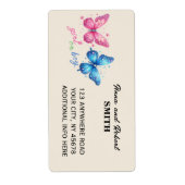 バタフライジェンダーリビールパーティの招待状 ラベル (正面)