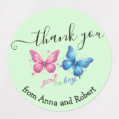 バタフライジェンダーリビールパーティの招待状 ラベル (デザイン2)