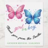 バタフライジェンダーリビールパーティの招待状 ワインラベル (シングルラベル)