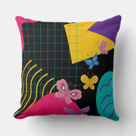 バタフライジオメトリ美学グラフィック クッション