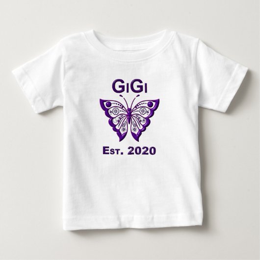 バタフライジジ “Est 2020” ベビーTシャツ (正面)