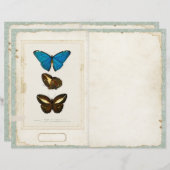 バタフライジャンクジャーナルページの前面/背面ヴィンテージ (正面/裏面)